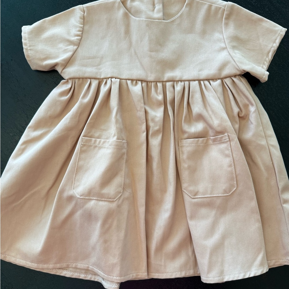 NWT Blush pink dress 1-2T with buttons. Handmade in London